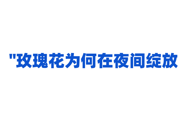 "玫瑰花为何在夜间绽放？"